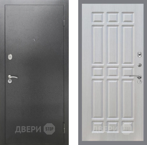 Входная металлическая Дверь Рекс (REX) 2А Серебро Антик FL-33 Лиственница беж в Лобне
