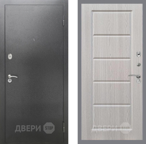 Входная металлическая Дверь Рекс (REX) 2А Серебро Антик FL-39 Беленый дуб в Лобне
