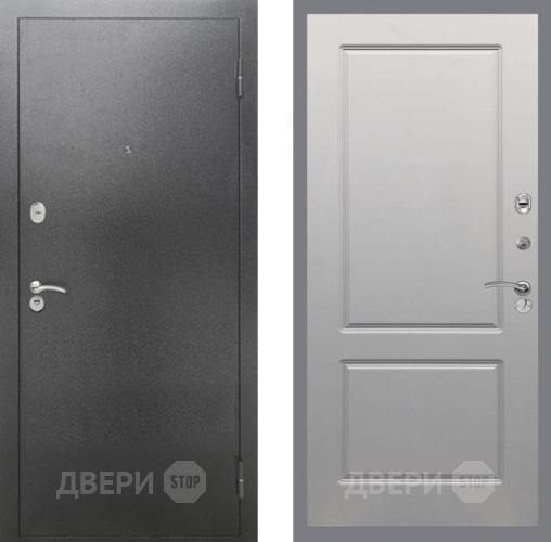Входная металлическая Дверь Рекс (REX) 2А Серебро Антик FL-117 Грей софт в Лобне