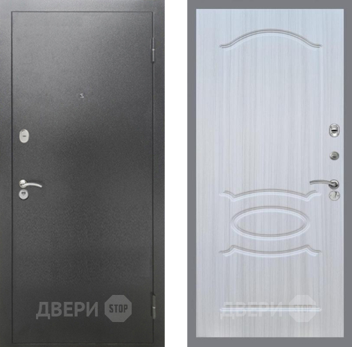 Входная металлическая Дверь Рекс (REX) 2А Серебро Антик FL-128 Сандал белый в Лобне