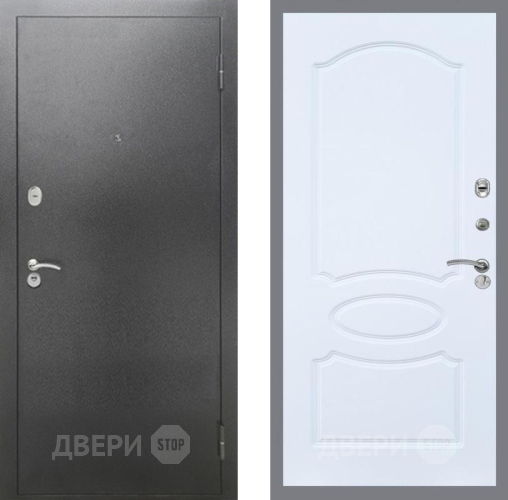 Входная металлическая Дверь Рекс (REX) 2А Серебро Антик FL-128 Силк Сноу в Лобне