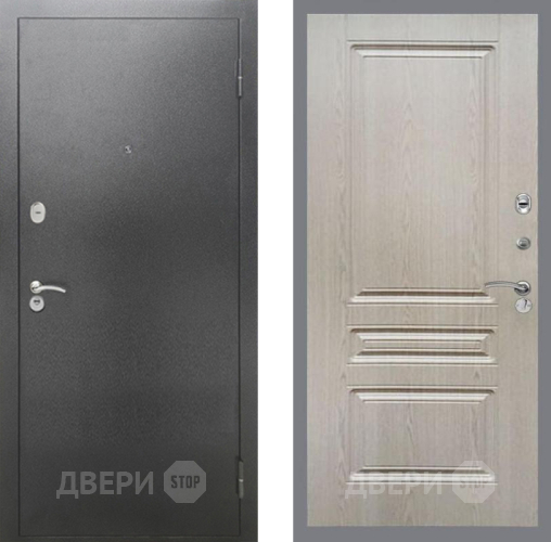 Входная металлическая Дверь Рекс (REX) 2А Серебро Антик FL-243 Беленый дуб в Лобне