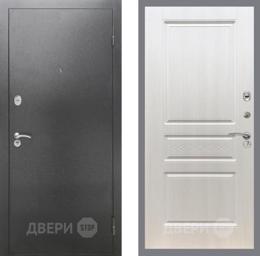 Входная металлическая Дверь Рекс (REX) 2А Серебро Антик FL-243 Лиственница беж в Лобне