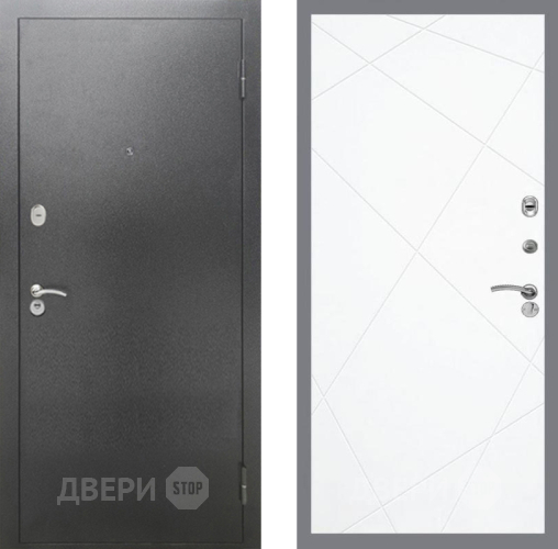 Входная металлическая Дверь Рекс (REX) 2А Серебро Антик FL-291 Силк Сноу в Лобне