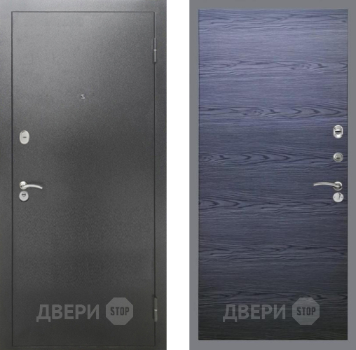 Входная металлическая Дверь Рекс (REX) 2А Серебро Антик GL Дуб тангенальный черный в Лобне