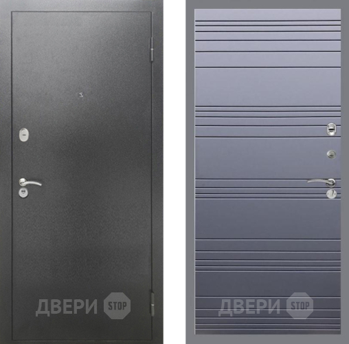 Входная металлическая Дверь Рекс (REX) 2А Серебро Антик Line Силк титан в Лобне