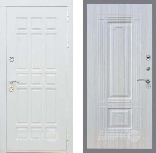 Входная металлическая Дверь Рекс (REX) 8 Силк Сноу FL-2 Сандал белый в Лобне