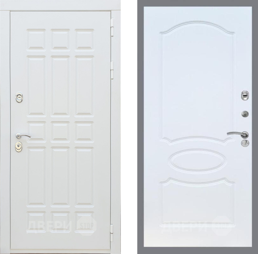 Входная металлическая Дверь Рекс (REX) 8 Силк Сноу FL-128 Белый ясень в Лобне