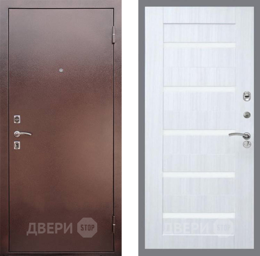 Входная металлическая Дверь Рекс (REX) 1 СБ-14 стекло белое Сандал белый в Лобне