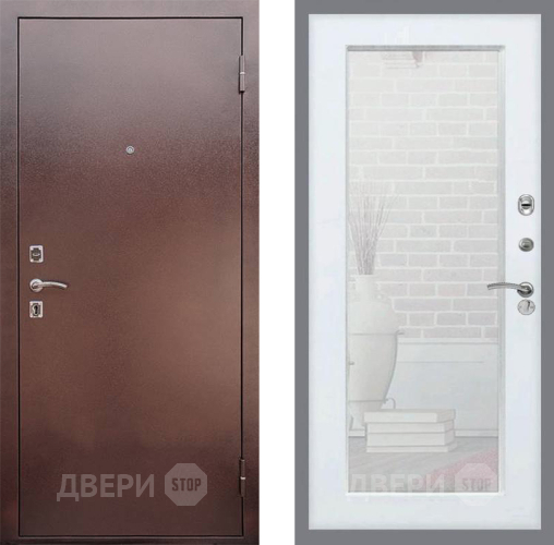 Входная металлическая Дверь Рекс (REX) 1 Зеркало Пастораль Белый ясень в Лобне