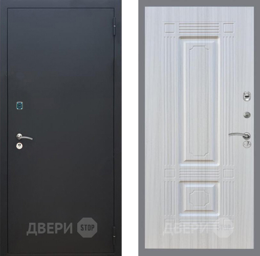 Входная металлическая Дверь Рекс (REX) 1A Черный Муар FL-2 Сандал белый в Лобне