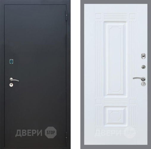 Входная металлическая Дверь Рекс (REX) 1A Черный Муар FL-2 Силк Сноу в Лобне