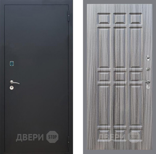 Входная металлическая Дверь Рекс (REX) 1A Черный Муар FL-33 Сандал грей в Лобне