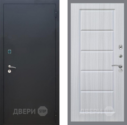 Входная металлическая Дверь Рекс (REX) 1A Черный Муар FL-39 Сандал белый в Лобне