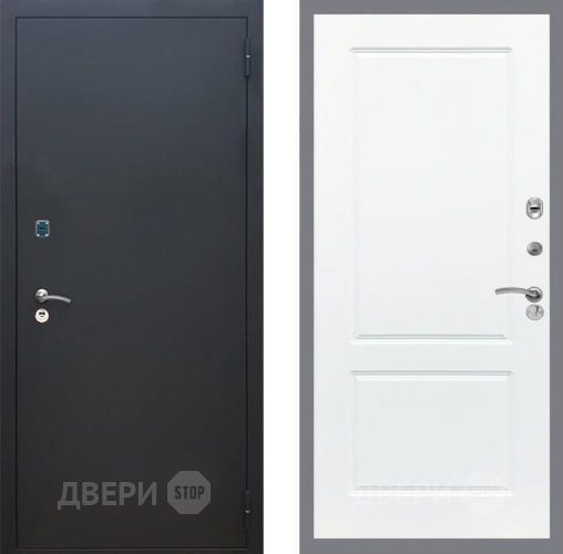Входная металлическая Дверь Рекс (REX) 1A Черный Муар FL-117 Силк Сноу в Лобне
