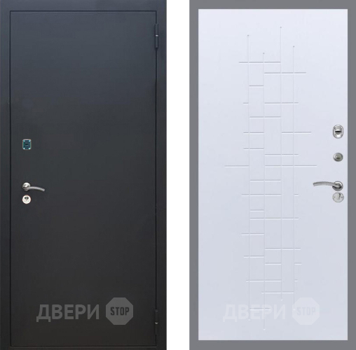 Входная металлическая Дверь Рекс (REX) 1A Черный Муар FL-289 Белый ясень в Лобне