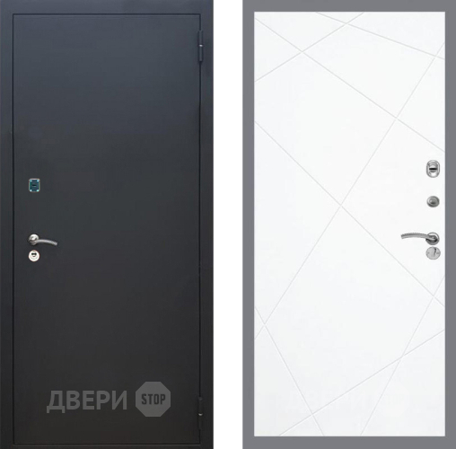 Входная металлическая Дверь Рекс (REX) 1A Черный Муар FL-291 Силк Сноу в Лобне