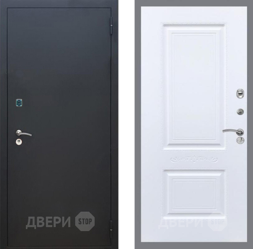Входная металлическая Дверь Рекс (REX) 1A Черный Муар Смальта Силк Сноу в Лобне