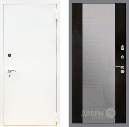 Дверь Рекс (REX) 1А Белая шагрень СБ-16 Зеркало Венге в Лобне