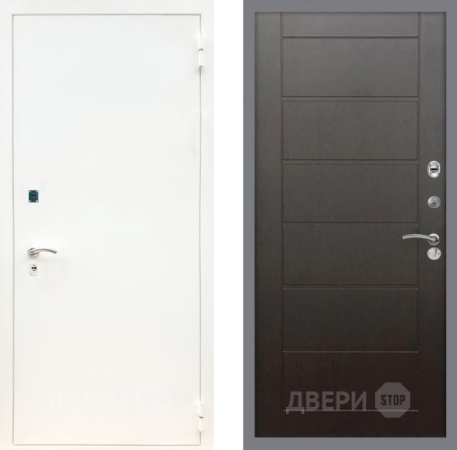 Входная металлическая Дверь Рекс (REX) 1А Белая шагрень Сити Венге в Лобне