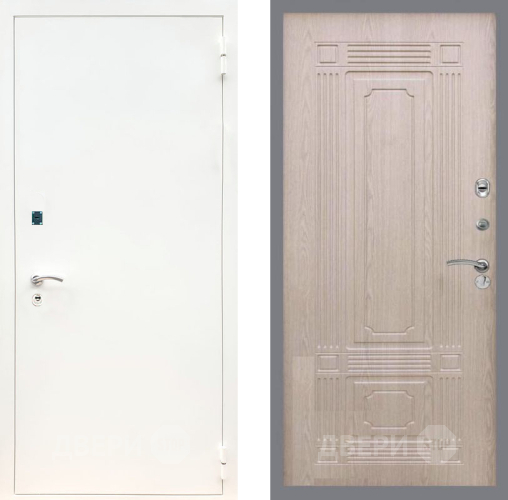 Входная металлическая Дверь Рекс (REX) 1А Белая шагрень FL-2 Беленый дуб в Лобне