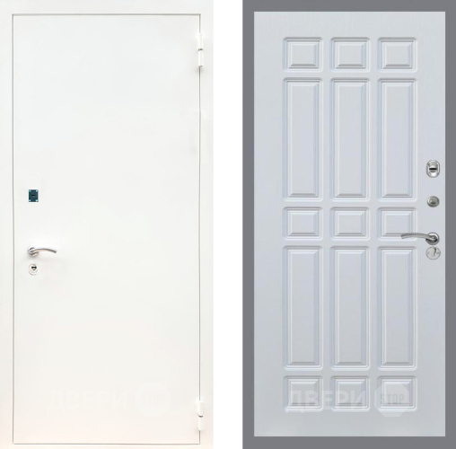 Дверь Рекс (REX) 1А Белая шагрень FL-33 Белый ясень в Лобне