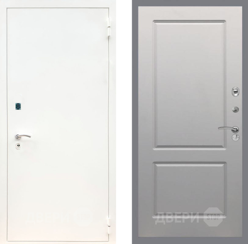 Входная металлическая Дверь Рекс (REX) 1А Белая шагрень FL-117 Грей софт в Лобне