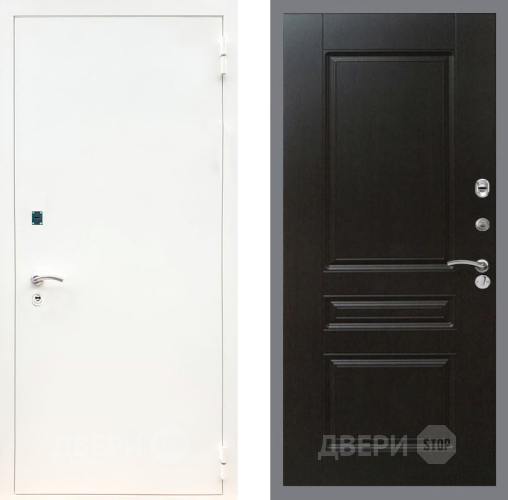 Входная металлическая Дверь Рекс (REX) 1А Белая шагрень FL-243 Венге в Лобне