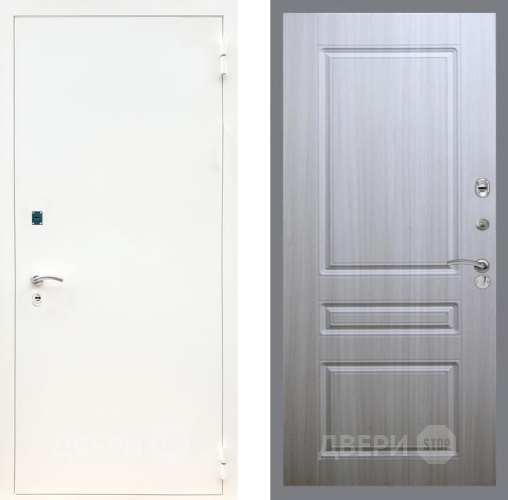 Входная металлическая Дверь Рекс (REX) 1А Белая шагрень FL-243 Сандал белый в Лобне