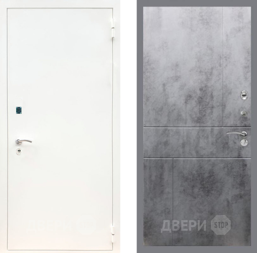 Входная металлическая Дверь Рекс (REX) 1А Белая шагрень FL-290 Бетон темный в Лобне