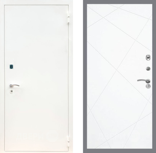 Входная металлическая Дверь Рекс (REX) 1А Белая шагрень FL-291 Силк Сноу в Лобне