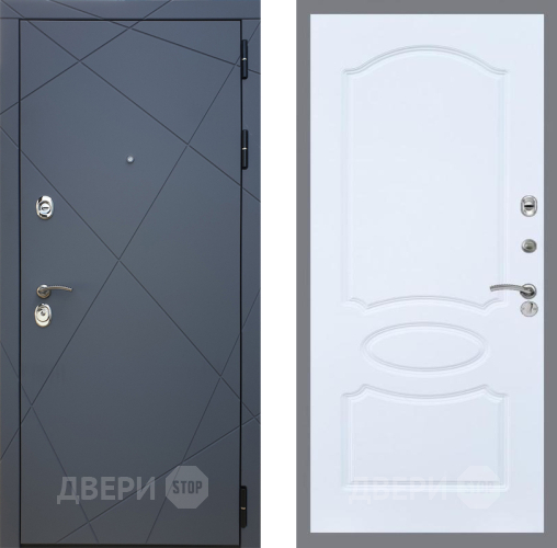 Входная металлическая Дверь Рекс (REX) 13 Силк Титан FL-128 Силк Сноу в Лобне