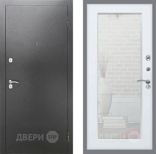 Входная металлическая Дверь Рекс (REX) Сити Зеркало Пастораль Силк Сноу в Лобне