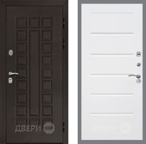 Входная металлическая Дверь Рекс (REX) Сенатор 3К Сити Белый ясень в Лобне