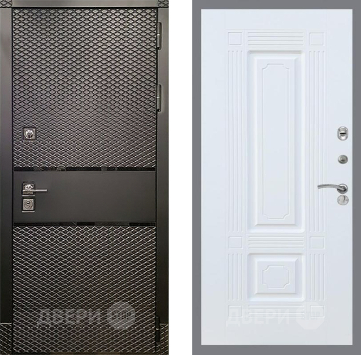 Входная металлическая Дверь Рекс (REX) 15 Черный Кварц FL-2 Силк Сноу в Лобне