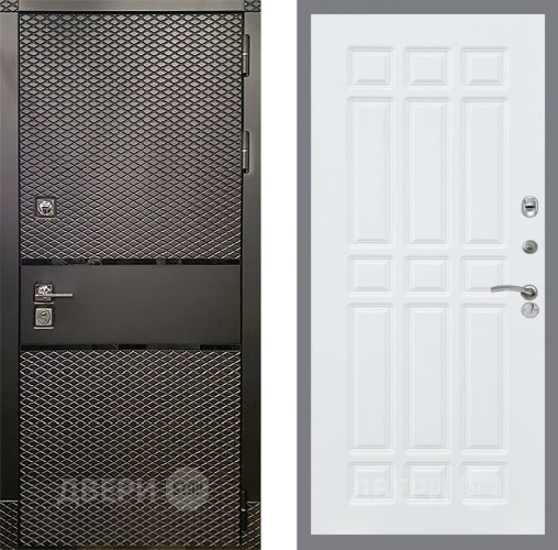 Входная металлическая Дверь Рекс (REX) 15 Черный Кварц FL-33 Силк Сноу в Лобне