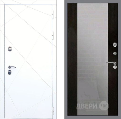 Входная металлическая Дверь Рекс (REX) 13 Силк Сноу СБ-16 Зеркало Венге в Лобне