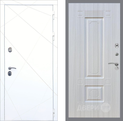 Входная металлическая Дверь Рекс (REX) 13 Силк Сноу FL-2 Сандал белый в Лобне