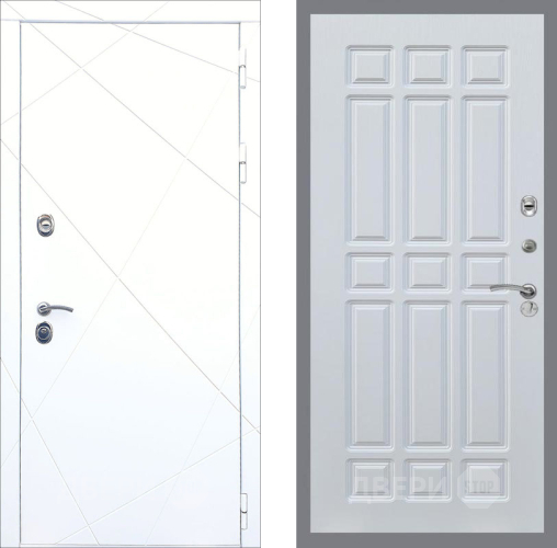 Входная металлическая Дверь Рекс (REX) 13 Силк Сноу FL-33 Белый ясень в Лобне