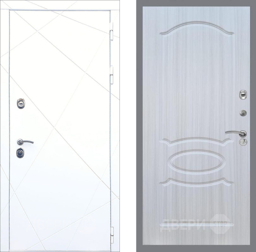 Входная металлическая Дверь Рекс (REX) 13 Силк Сноу FL-128 Сандал белый в Лобне