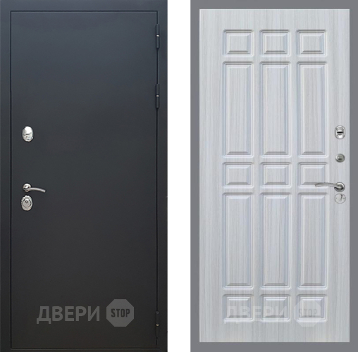 Входная металлическая Дверь Рекс (REX) 5 Черный Муар FL-33 Сандал белый в Лобне