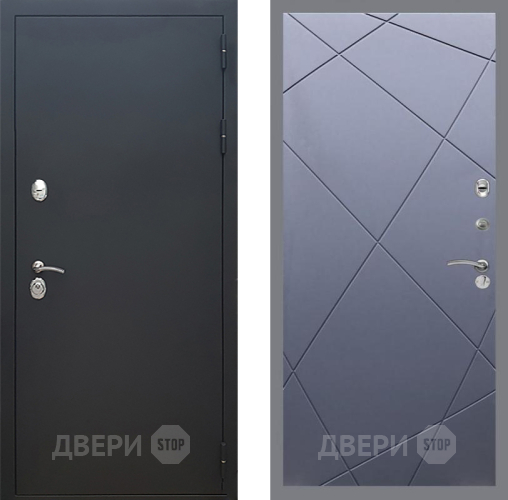 Входная металлическая Дверь Рекс (REX) 5 Черный Муар FL-291 Силк титан в Лобне