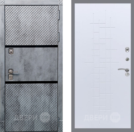 Входная металлическая Дверь Рекс (REX) 15 Бетон Темный FL-289 Белый ясень в Лобне