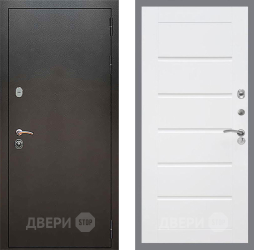Входная металлическая Дверь Рекс (REX) 5 Серебро Антик Сити Белый ясень в Лобне
