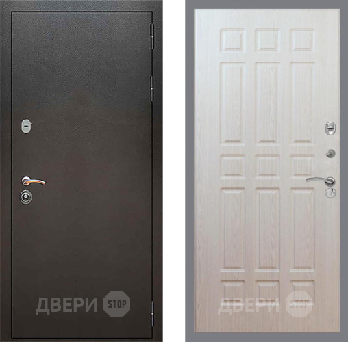 Входная металлическая Дверь Рекс (REX) 5 Серебро Антик FL-33 Беленый дуб в Лобне