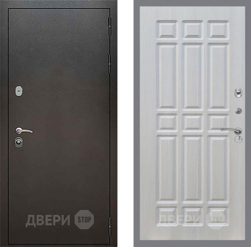 Входная металлическая Дверь Рекс (REX) 5 Серебро Антик FL-33 Лиственница беж в Лобне