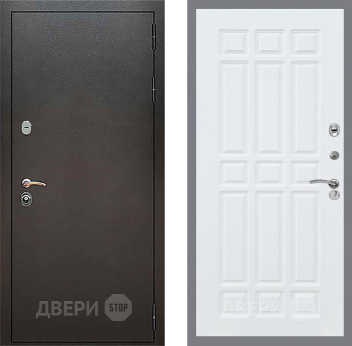 Входная металлическая Дверь Рекс (REX) 5 Серебро Антик FL-33 Силк Сноу в Лобне