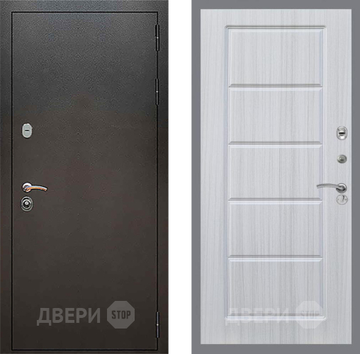 Входная металлическая Дверь Рекс (REX) 5 Серебро Антик FL-39 Сандал белый в Лобне