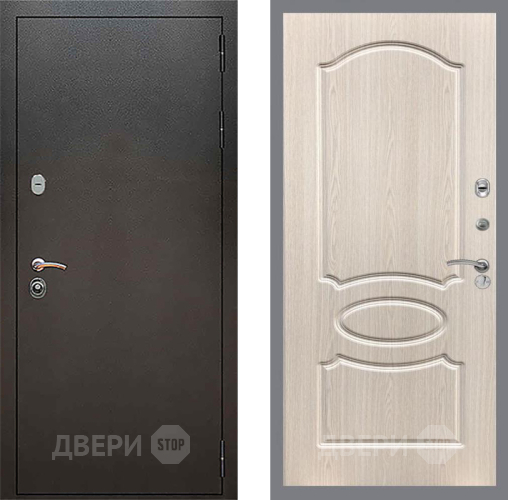 Входная металлическая Дверь Рекс (REX) 5 Серебро Антик FL-128 Беленый дуб в Лобне