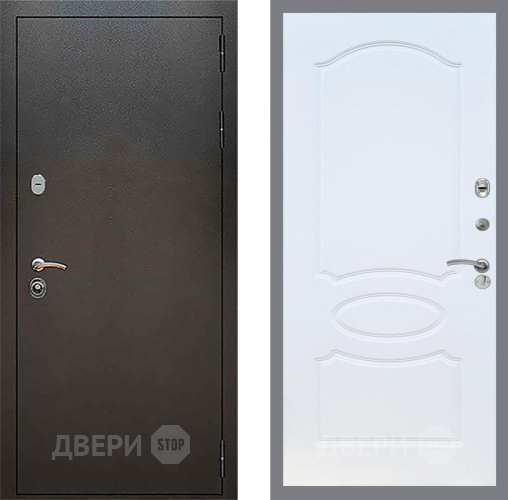 Входная металлическая Дверь Рекс (REX) 5 Серебро Антик FL-128 Белый ясень в Лобне